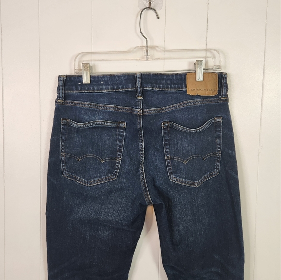 American Eagle Mens Dark Wash Slim Straight Leg Jeans Next Level Flex Size 32x30 - Picture 4 of 11